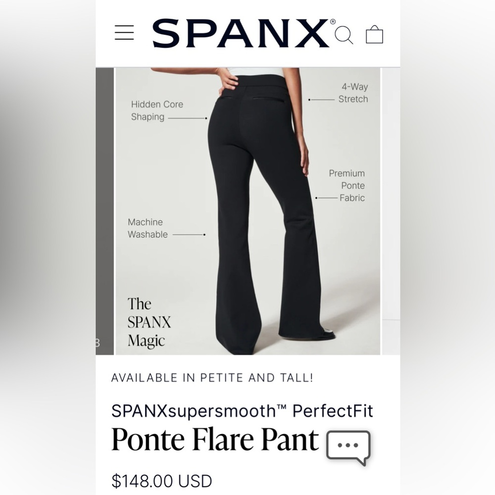SPANX Black Ponte Flare Pant
